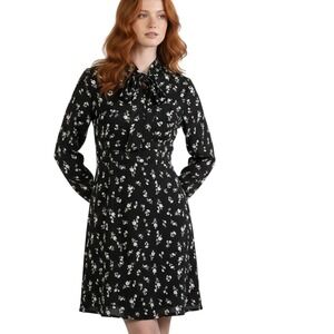 Gianni Bini Dress Womens S Dark Floral Modest‎ Y2K Minimalist Office Cottagecore
